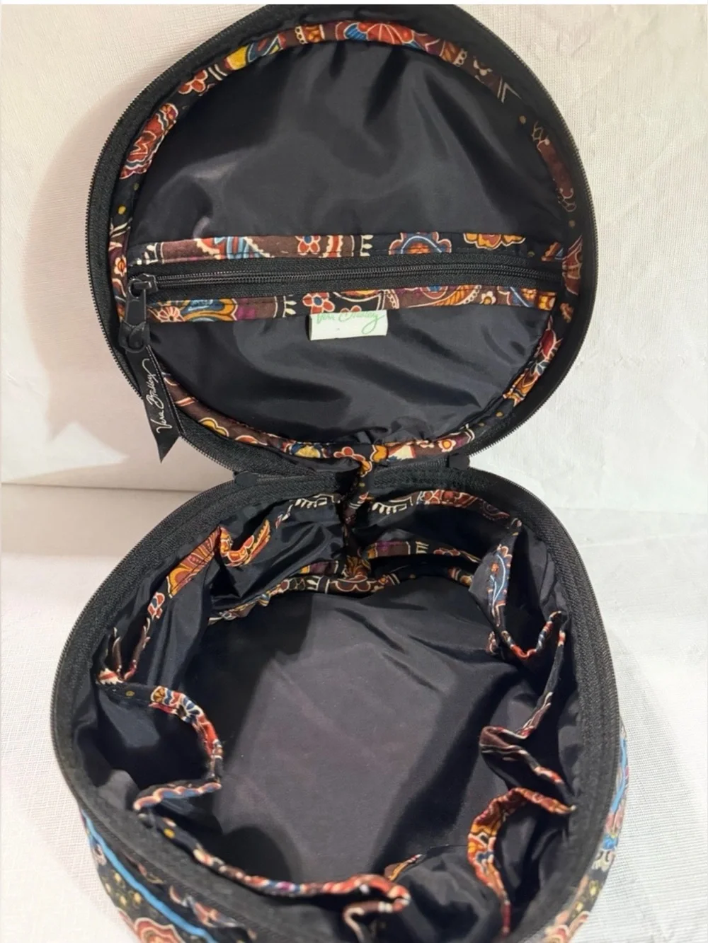 Vera Bradley Quilted Floral Travel Cosmetic Case - Brown, Purple, Blue, Yellow